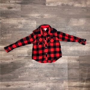 Cat & Jack Red and Black Plaid Shirt